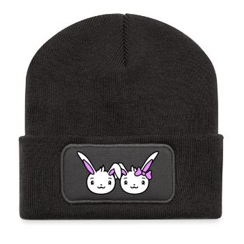 2 Bunnies Two Girlfriend Love Couple In Love Cute - Recycled Patch Beanie - dark grey - Front