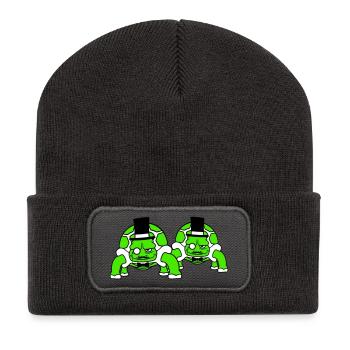 2 Mr. Turtles Mr. Gentlemen Rich Top Hat - Recycled Patch Beanie - dark grey - Front