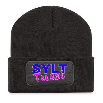 Sylttussi Design by Dekoinsel Sylt - Recycelte Patch Beanie - Dunkelgrau - Vorne