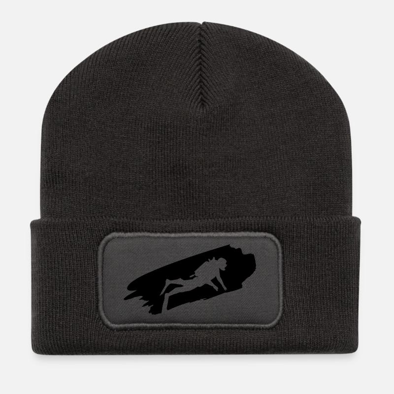 Diver - Diving - Diving Gifts - Recycled Patch Beanie - dark grey