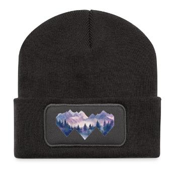 Hiking in the mountains - Recycled Patch Beanie - dark grey - Front