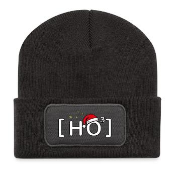 Ho Ho Ho – Funny Christmas Motif - Recycled Patch Beanie - dark grey - Front
