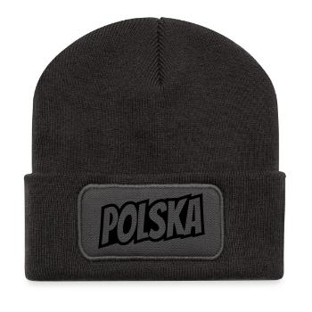 Polska - Poland Lettering - Recycled Patch Beanie - dark grey - Front
