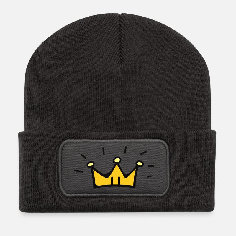 Kingsley - Beanie recyclé à patch - charbon
