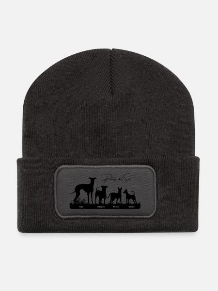 Perros del Sol 4 perros - Recycelte Patch Beanie - Dunkelgrau