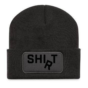 Shirt R falls around Slogan Motif - Recycled Patch Beanie - dark grey - Front