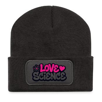 Logo de lettrage Love Science - Beanie recyclé à patch - charbon - Devant