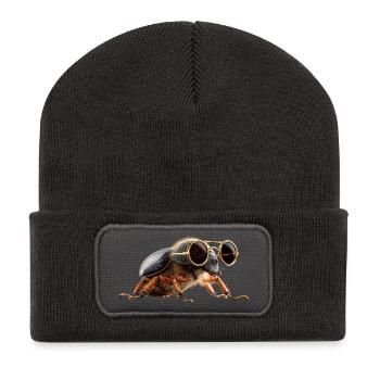 Maikäfer Süßer Hirschkäfer Nashornkäfer Insekten - Recycelte Patch Beanie - Dunkelgrau - Vorne