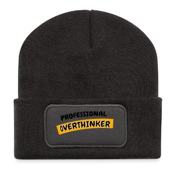 Professional Overthinker - Recycelte Patch Beanie - Dunkelgrau - Vorne