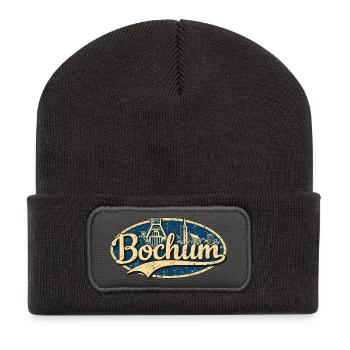 Bochum Vintage Stadtmotiv - Recycelte Patch Beanie - Dunkelgrau - Vorne