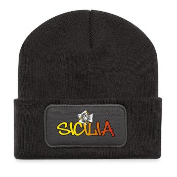 Sicilia - Recycelte Patch Beanie - Dunkelgrau - Vorne