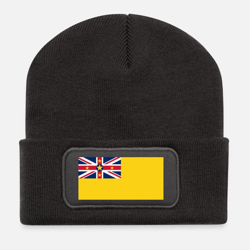 Niue - Recycelte Patch Beanie - Dunkelgrau
