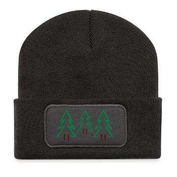 arbres noël - Beanie recyclé à patch - charbon - Devant