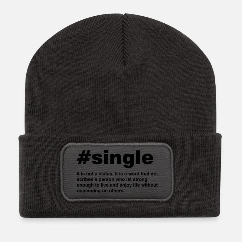 Single is not a status - Recycelte Patch Beanie - Dunkelgrau