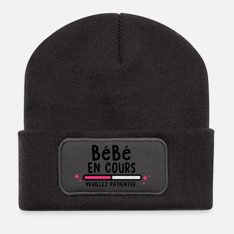 bébé en cours(veuillez patienter) - Beanie recyclé à patch - charbon