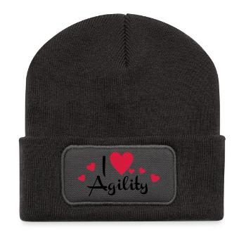 2541614 15923905 agility - Recycelte Patch Beanie - Dunkelgrau - Vorne