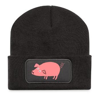 Pig roz4 - Recycled Patch Beanie - dark grey - Front