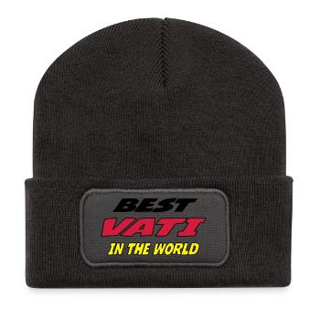 Best vati in the world - Beanie recyclé à patch - charbon - Devant