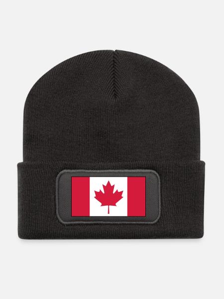 Kanada Flagge - Recycelte Patch Beanie - Dunkelgrau