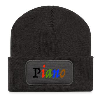 piano - Recycled Patch Beanie - dark grey - Front