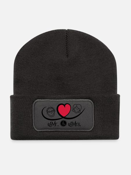 Mr and Mrs - Recycelte Patch Beanie - Dunkelgrau