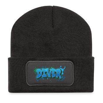Diver Graffiti Paint Splash - Gift for Divers - Recycled Patch Beanie - dark grey - Front