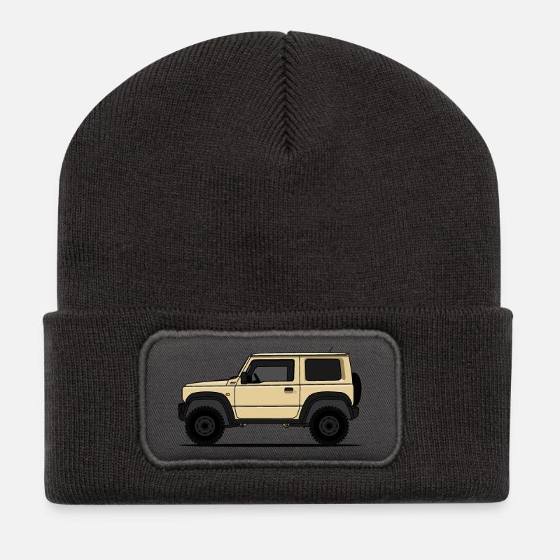 Jimny Beige - Recycelte Patch Beanie - Dunkelgrau