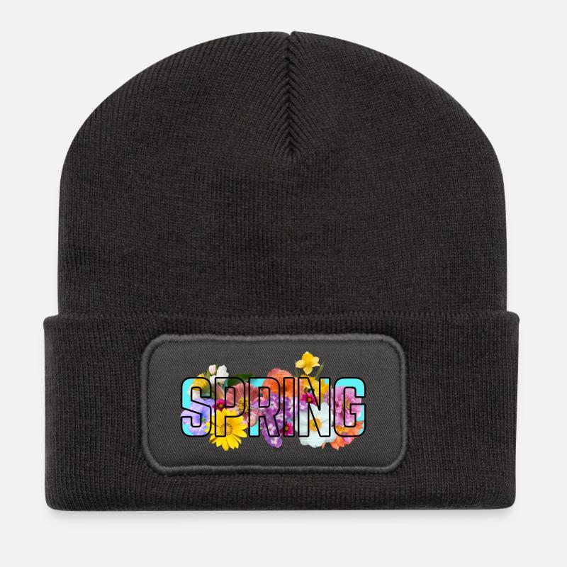 Blaue Quelle - Recycelte Patch Beanie - Dunkelgrau