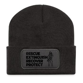 Firefighters Motivation - Recycled Patch Beanie - dark grey - Front