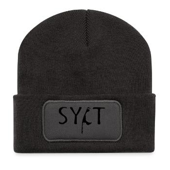 Sylt mot noir - Beanie recyclé à patch - charbon - Devant