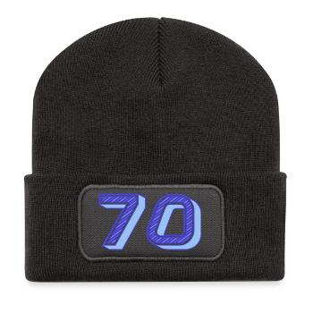 70. 70 ANS. 70e ANNIVERSAIRE. ANNIVERSAIRE 70 ANS. - Beanie recyclé à patch - charbon - Devant