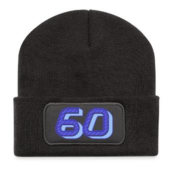 60. 60 ANS. 60e ANNIVERSAIRE. ANNIVERSAIRE 60 ANS. - Beanie recyclé à patch - charbon - Devant
