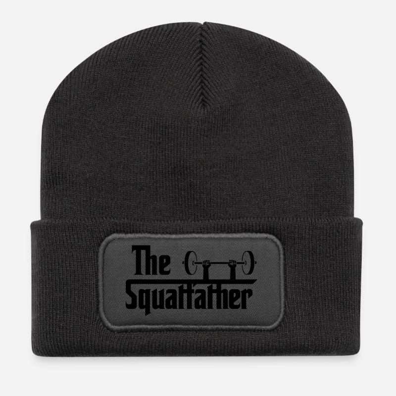The Squatfather black - Recycled Patch Beanie - dark grey