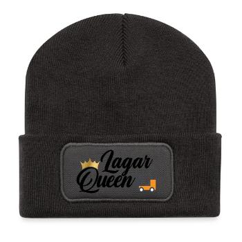 Lager Queen / Staplerfahrerin, Lagerist, Spedition - Recycelte Patch Beanie - Dunkelgrau - Vorne