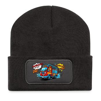 Brigade des pompiers de Bär - Beanie recyclé à patch - charbon - Devant