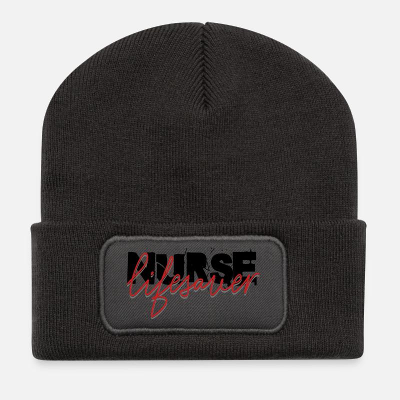 Krankenschwester Lebensretter - Recycelte Patch Beanie - Dunkelgrau