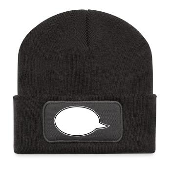 Speech Bubbles Comic Links - Recycled Patch Beanie - dark grey - Front