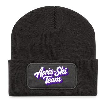 L’équipe de ski APRrès - Beanie recyclé à patch - charbon - Devant