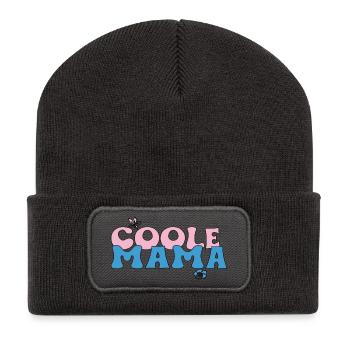 Coole Mama  - Recycelte Patch Beanie - Dunkelgrau - Vorne