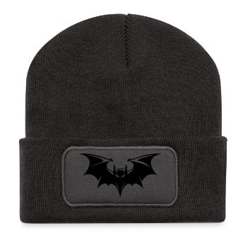 Bat Gothic Logo - Recycled Patch Beanie - dark grey - Front