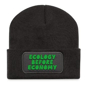 Ökologie vor Wirtschaft - Recycelte Patch Beanie - Dunkelgrau - Vorne