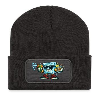IJsblok Zomer Splash - Recycled Patch Beanie - dark grey - Front