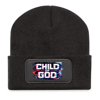 Enfant de Dieu Glitch Streetwear - Beanie recyclé à patch - charbon - Devant