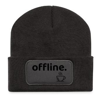 Offline Minimal Coffee Aesthetic Shirt - Recycled Patch Beanie - dark grey - Front