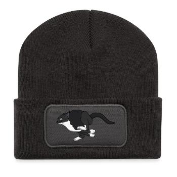 Midnight Leap Noir Cat - Recycled Patch Beanie - dark grey - Front