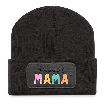 Feminist Mama - Recycled Patch Beanie - dark grey - Front