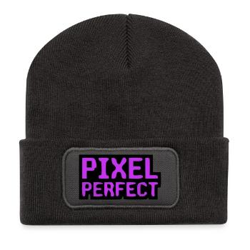 Pixel Perfect Lettering Gamer - Beanie recyclé à patch - charbon - Devant