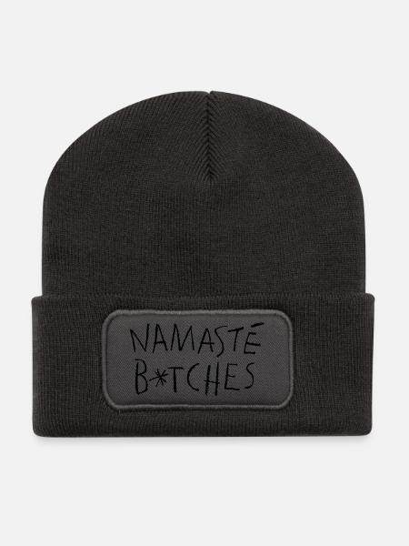 Namasté Black - Recycled Patch Beanie - dark grey
