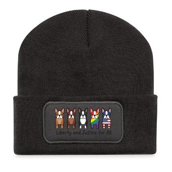 LGBTQ Pride Month With Liberty and Justice for All - Recycled Patch Beanie - dark grey - Front