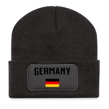 Germany - Recycelte Patch Beanie - Dunkelgrau - Vorne